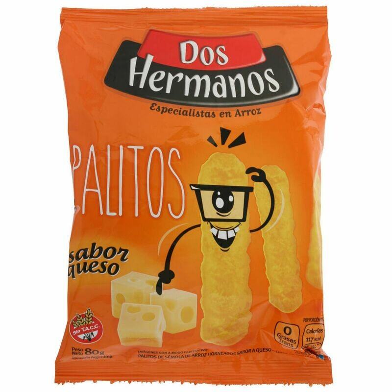 DISCOS DE ARROZ SABOR QUESO DOS HERMANOS 80 GR SIN TACC