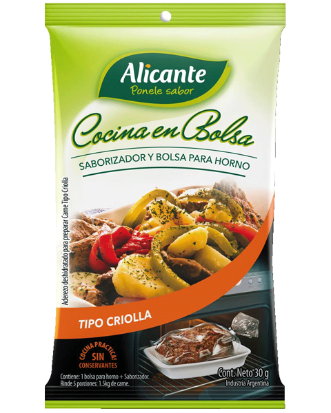 TIPO CRIOLLA ALICANTE EN BOLSA 30 GR - PACK X 2 UNIDADES