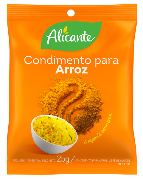 CONDIMENTO PARA ARROZ SIN TACC ALICANTE 25 GR PACK X 3U