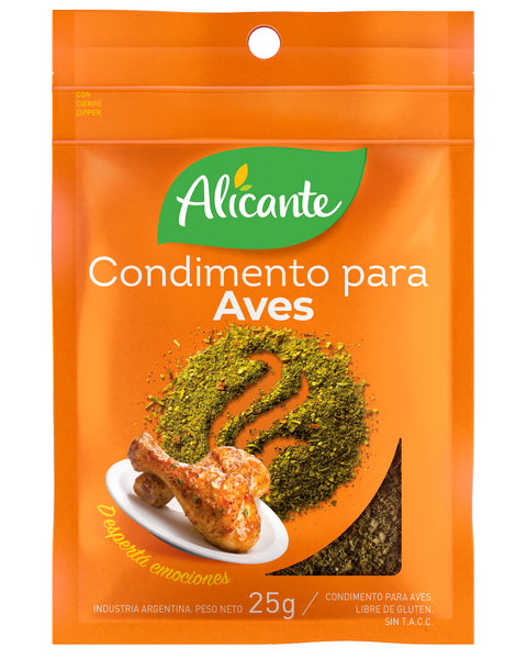 CONDIMENTO PARA AVES ALICANTE SIN TACC 25 GR PACK X 3U