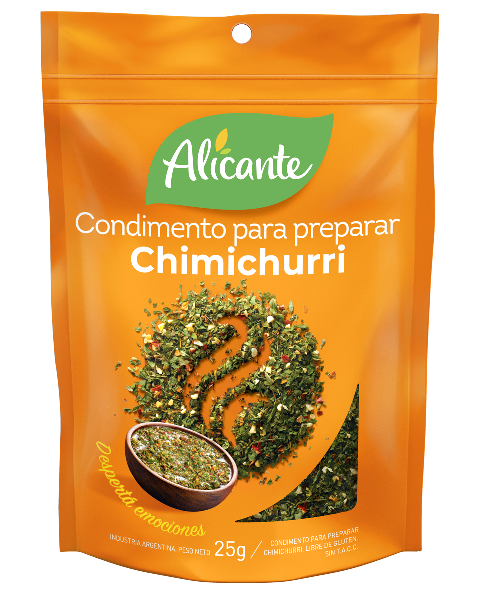 CONDIMENTO PARA PREPARAR CHIMICHURRI ALICANTE SIN TACC 25 GR PACK X 3U