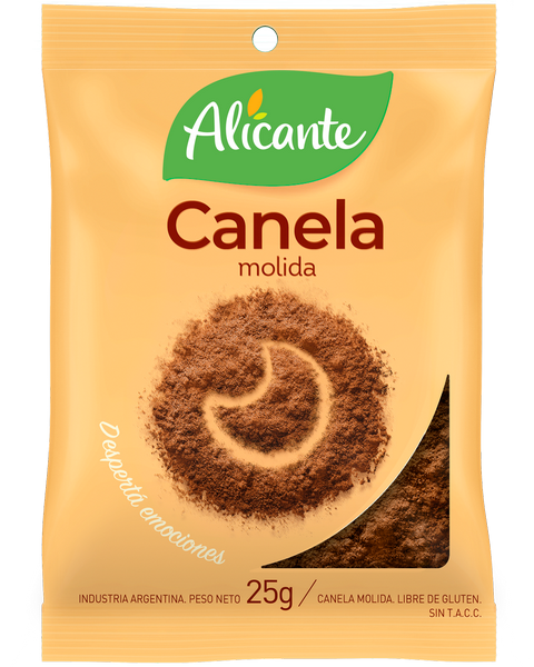 ALICANTE CANELA MOLIDA- SIN TACC 25gr/ PACK X 3U