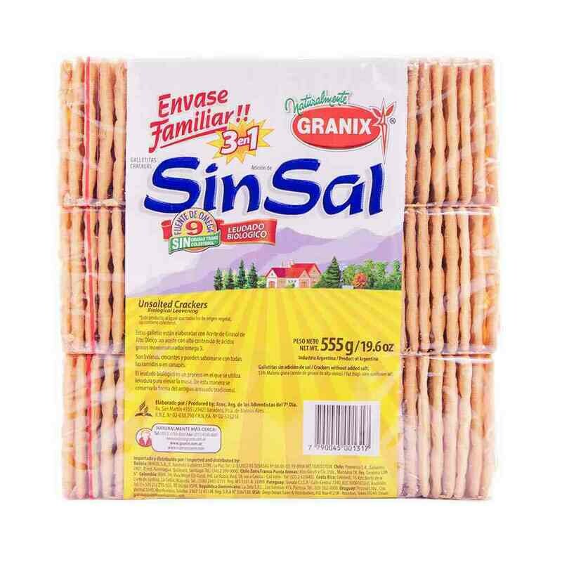 GALLETITAS CRACKERS GRANIX SIN SAL 185G - PACK X 3 UNIDADES