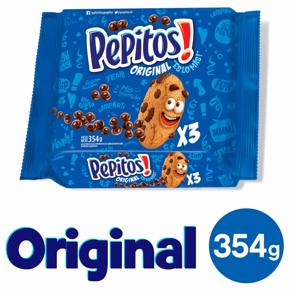 GALLETITAS PEPITOS ORIGINAL 118GR - PACK X 3