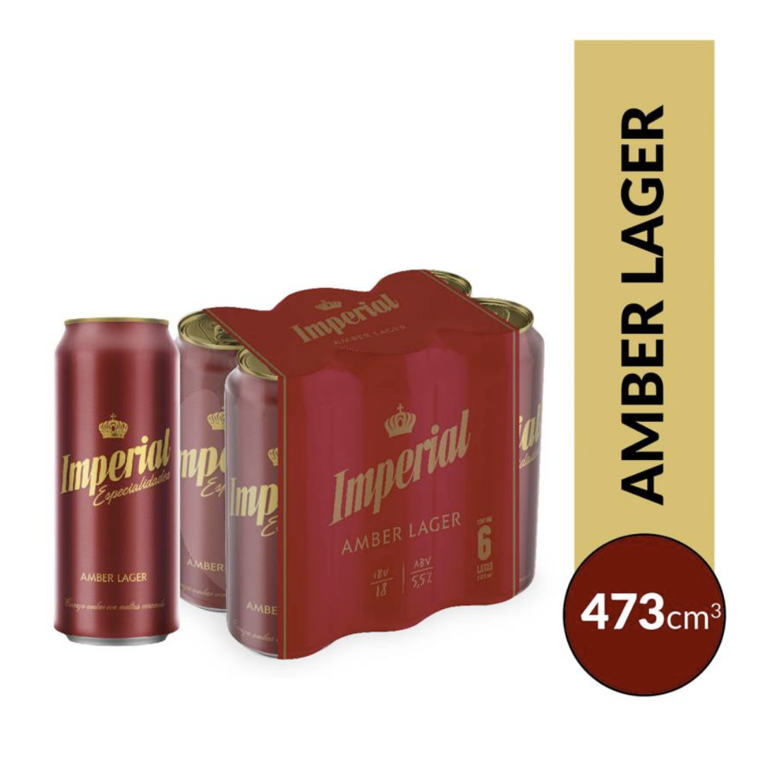 CERVEZA IMPERIAL AMBER LAGER 473ML - PACK X 6