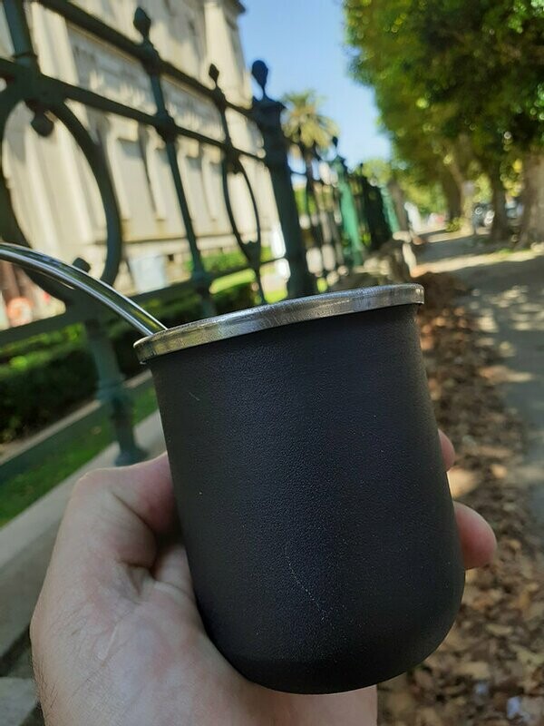 MATE ACERO TERMICO RECTO TEXTURADO