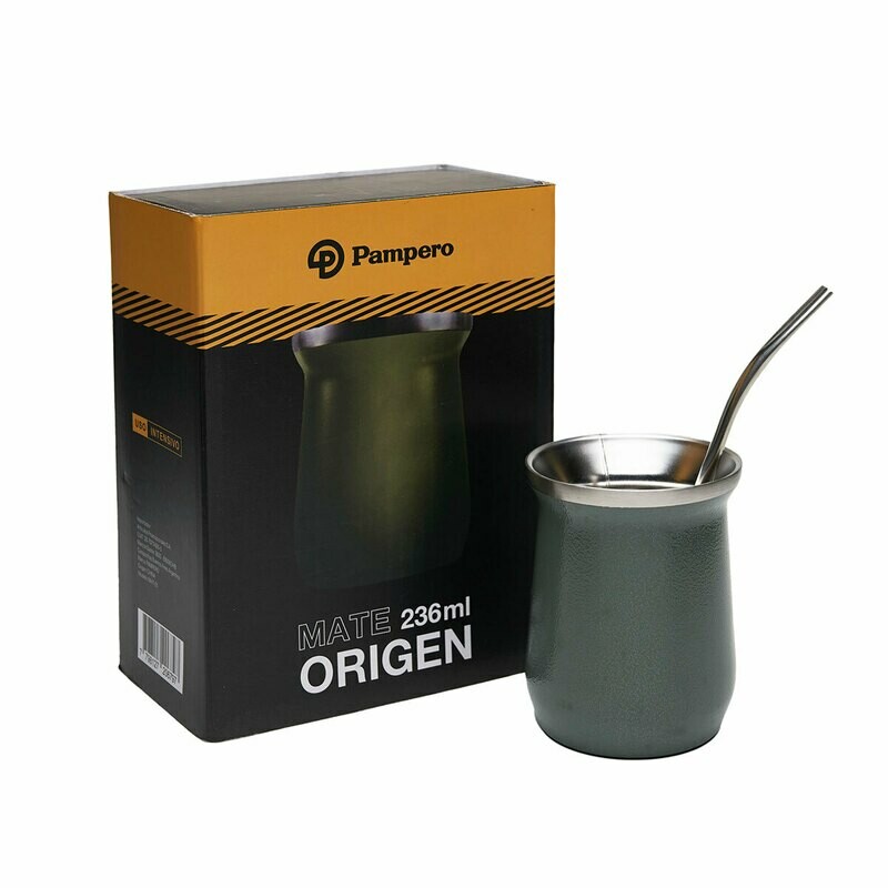 MATE ORIGEN PAMPERO C/BOMBILLA ACERO INOX
