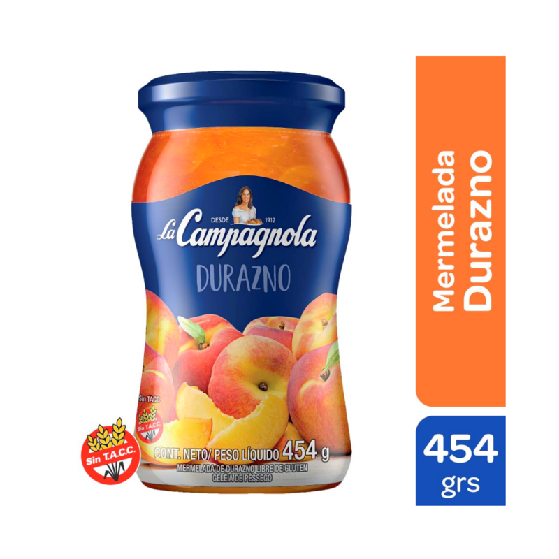 MERMELADA LA CAMPAGNOLA DE DURAZNO 454G