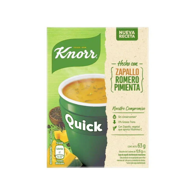 SOPA KNORR QUICK ZAPALLO 5 SOBRES