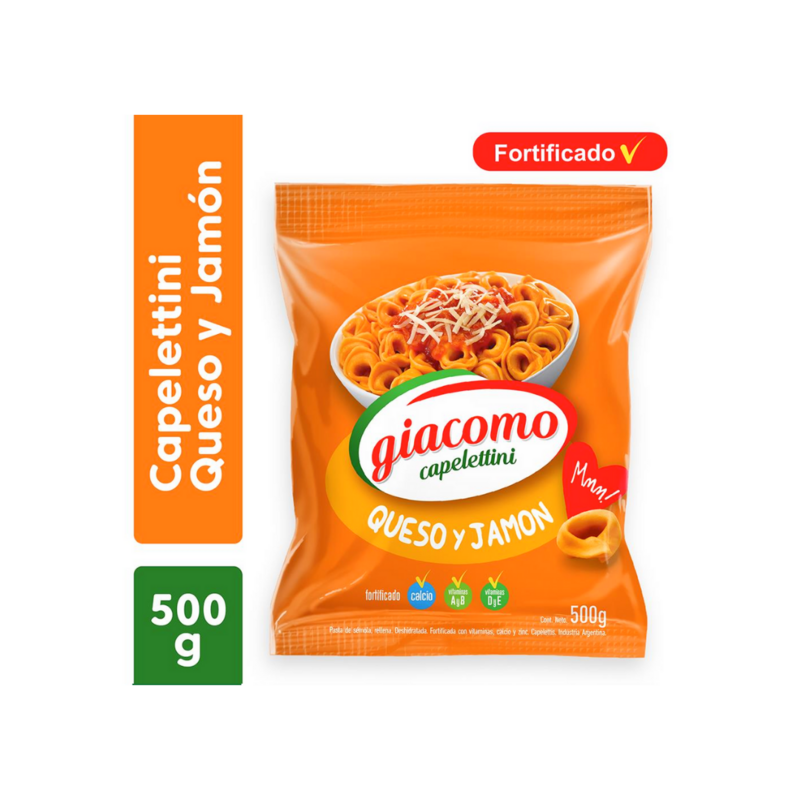 GIACOMO CAPELETTINI QUESO Y JAMON 500 GR