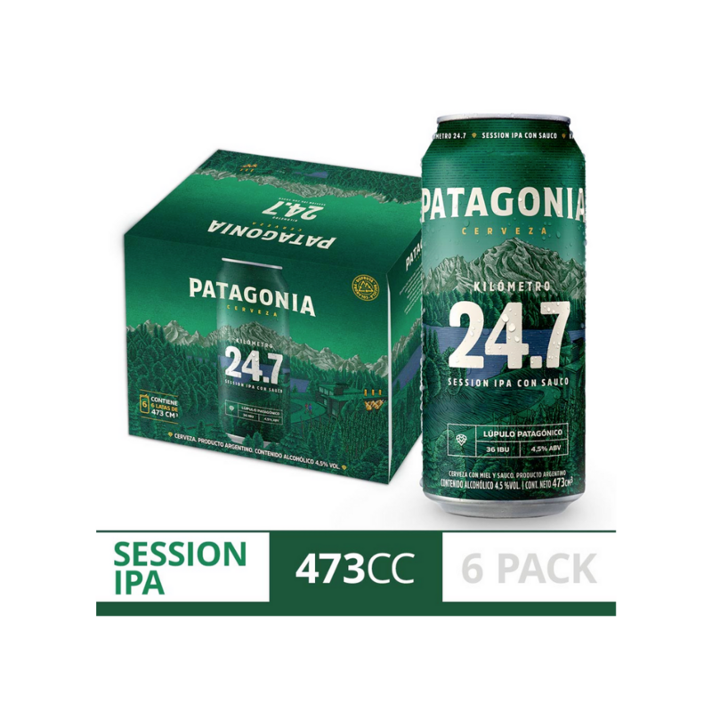 CERVEZA PATAGONIA 24.7 IPA 473ML - PACK X 6
