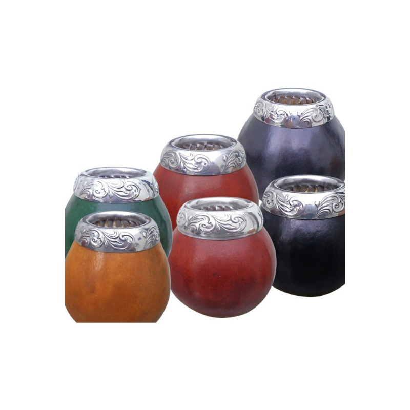​MATE DE CALABAZA CON VIROLA DE ALUMINIO
