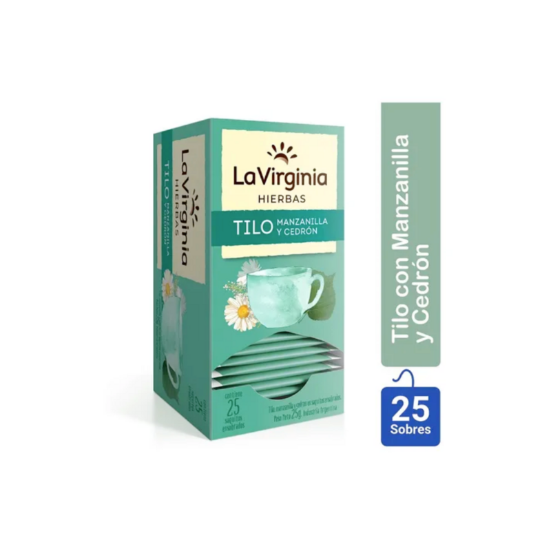 TE LA VIRGINIA SABOR TILO CON MANZANILLA Y CEDRON- 25 SOBRES