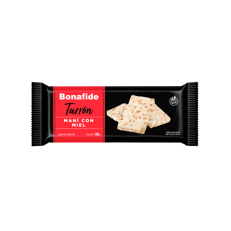 TURRON BONAFIDE MANI CON MIEL 100G - PACK X 3U