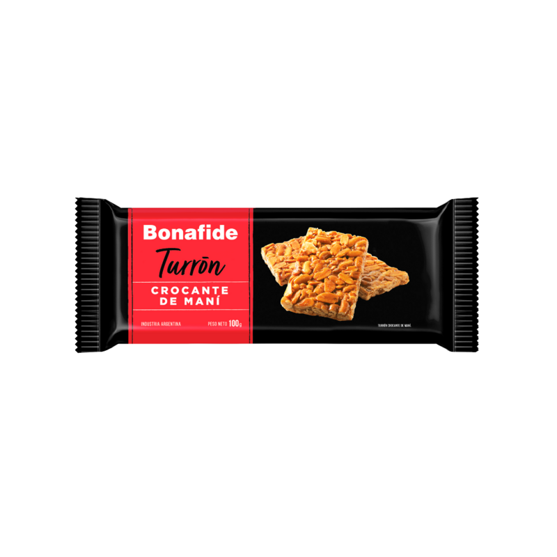 TURRON BONAFIDE CROCANTE DE MANI 100G - PACK X 3U