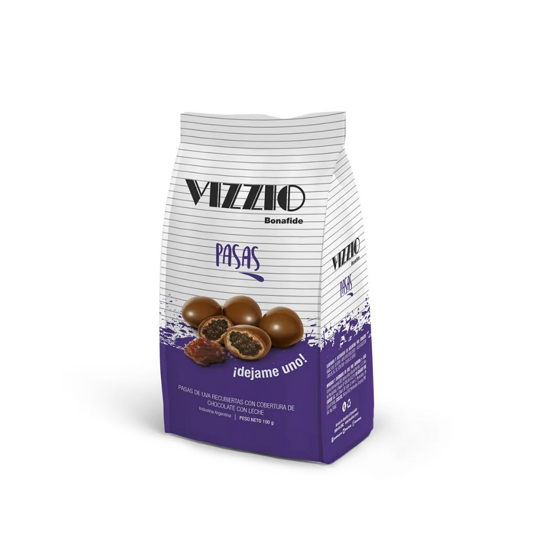 VIZZIO PASAS CON CHOCOLATE BONAFIDE - 100G