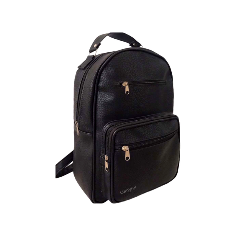 MOCHILA MUJER ECO CUERO NEGRA
