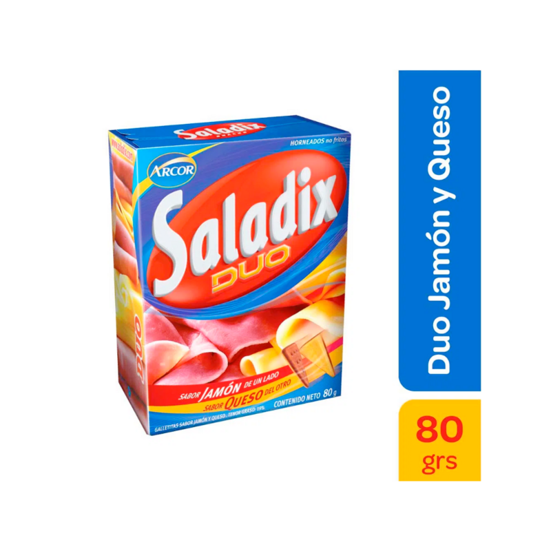 SALADIX JAMON Y QUESO 80 GRS - PACK X 3U