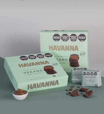 NUEVO ALFAJOR HAVANNA VEGANO 70% CACAO X 9U