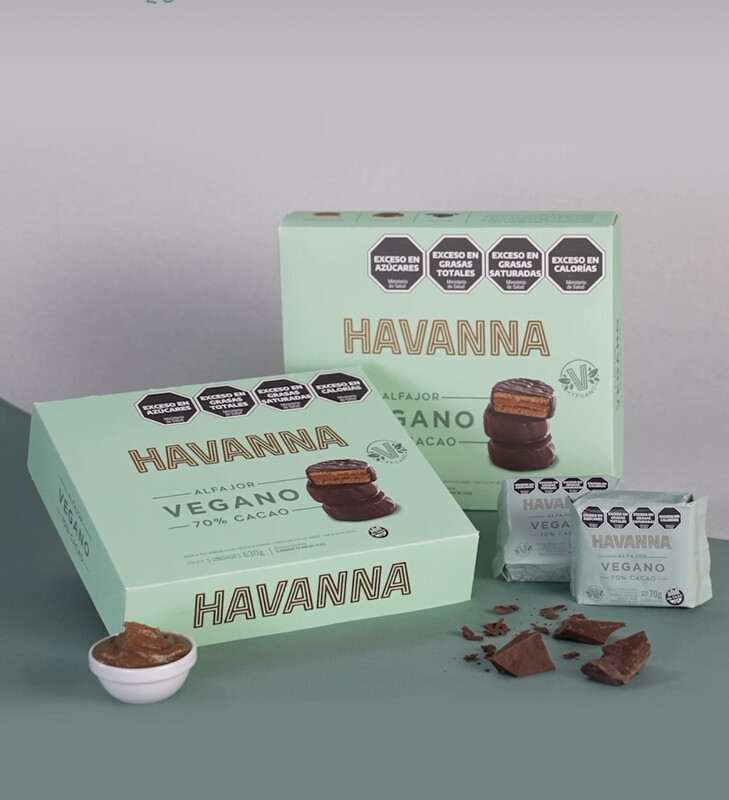 NUEVO ALFAJOR HAVANNA VEGANO 70% CACAO X 9U