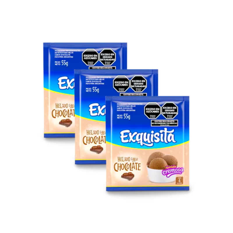 HELADO EXQUISITA DE CHOCOLATE  52 G - PACK X 3U