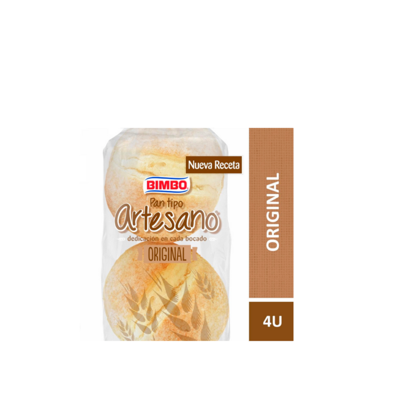 BIMBO ARTESANO PAN DE HABURGUESA  ORIGINAL - PACK 4U