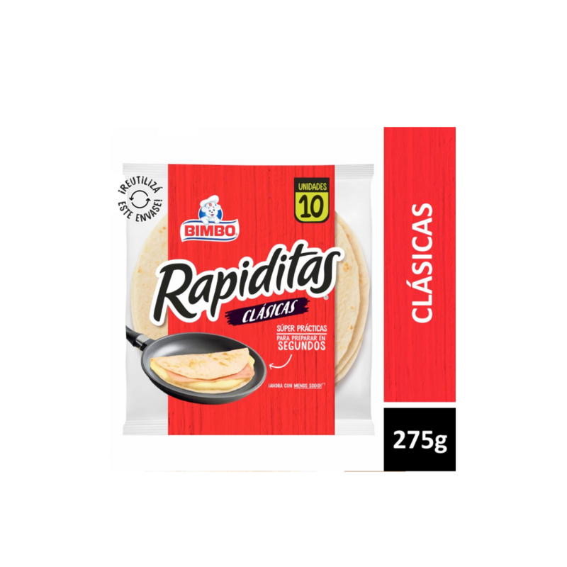 BIMBO RAPIDITAS TORTILLAS CLASICAS - PACK 10U