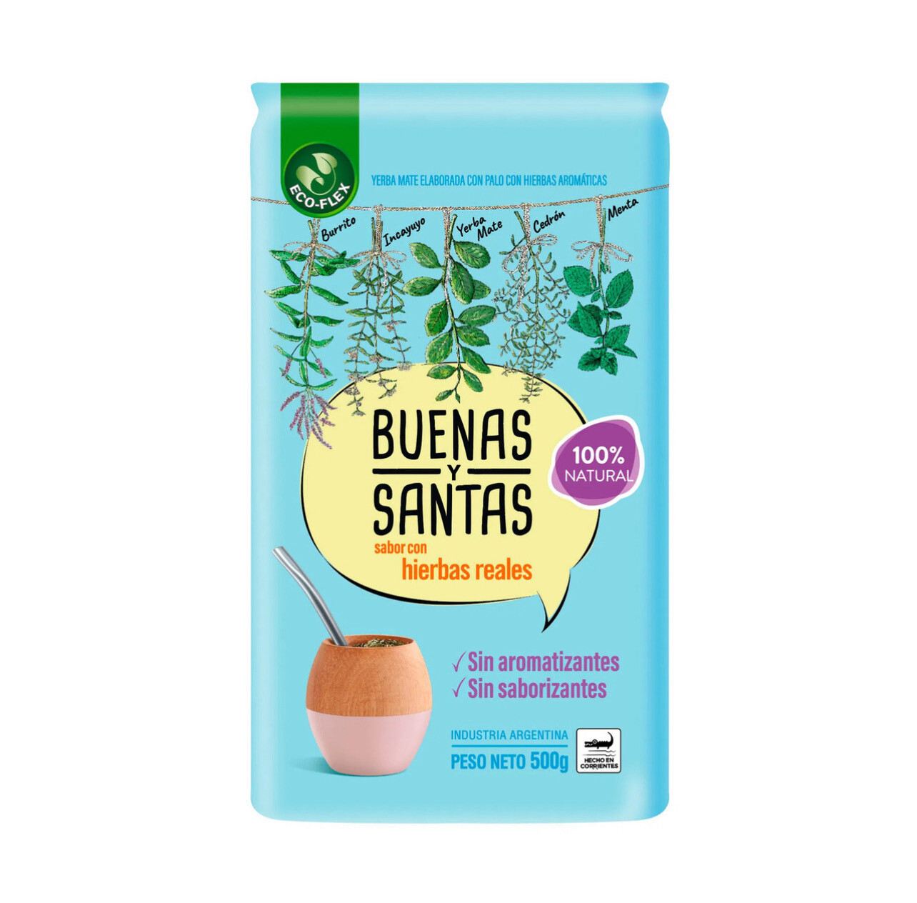 YERBA MATE BUENAS Y SANTAS C/HIERBAS - 500gr