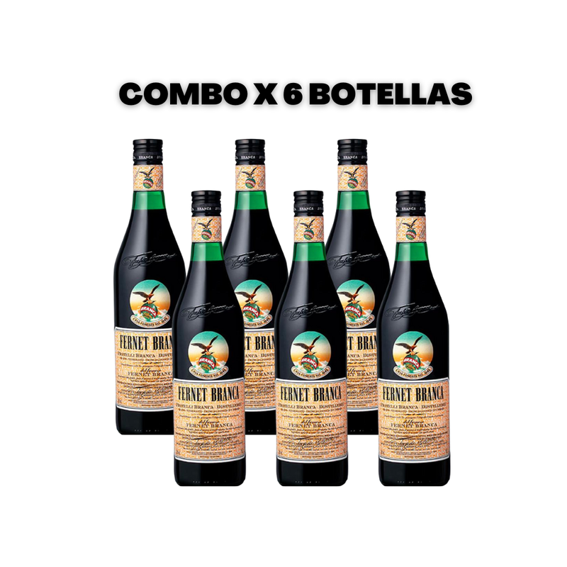 FERNET BRANCA 750ml - COMBO 6 BOTELLAS