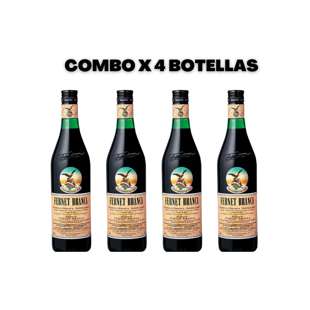 FERNET BRANCA 750ml - COMBO 4 BOTELLAS