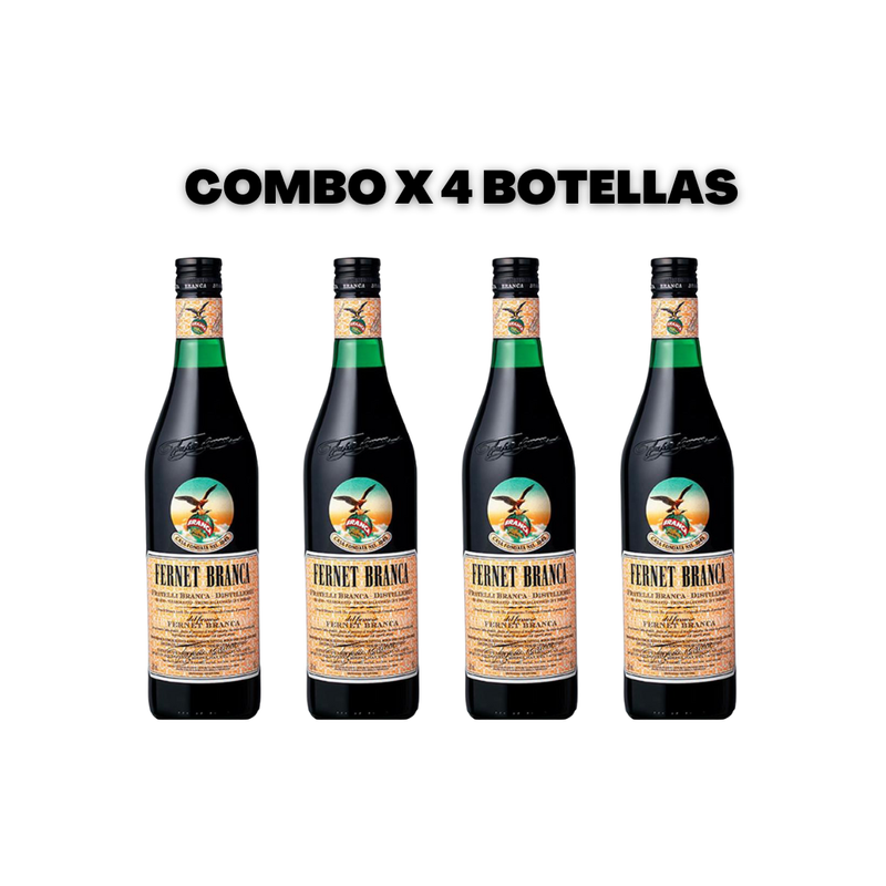 FERNET BRANCA 750ml - COMBO 4 BOTELLAS