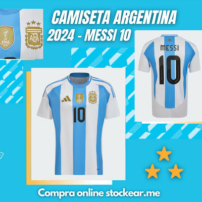 CAMISETA ADIDAS ORIGINAL ARGENTINA 2024 - 3 ESTRELLAS - MESSI 10