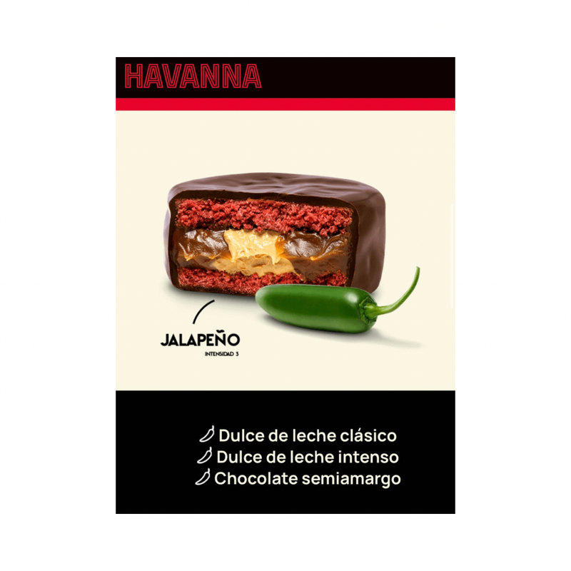 ALFAJOR HAVANNA PICANTE 9U - EDICIÓN ESPECIAL PEPERONCINO &amp; JALAPEÑO 