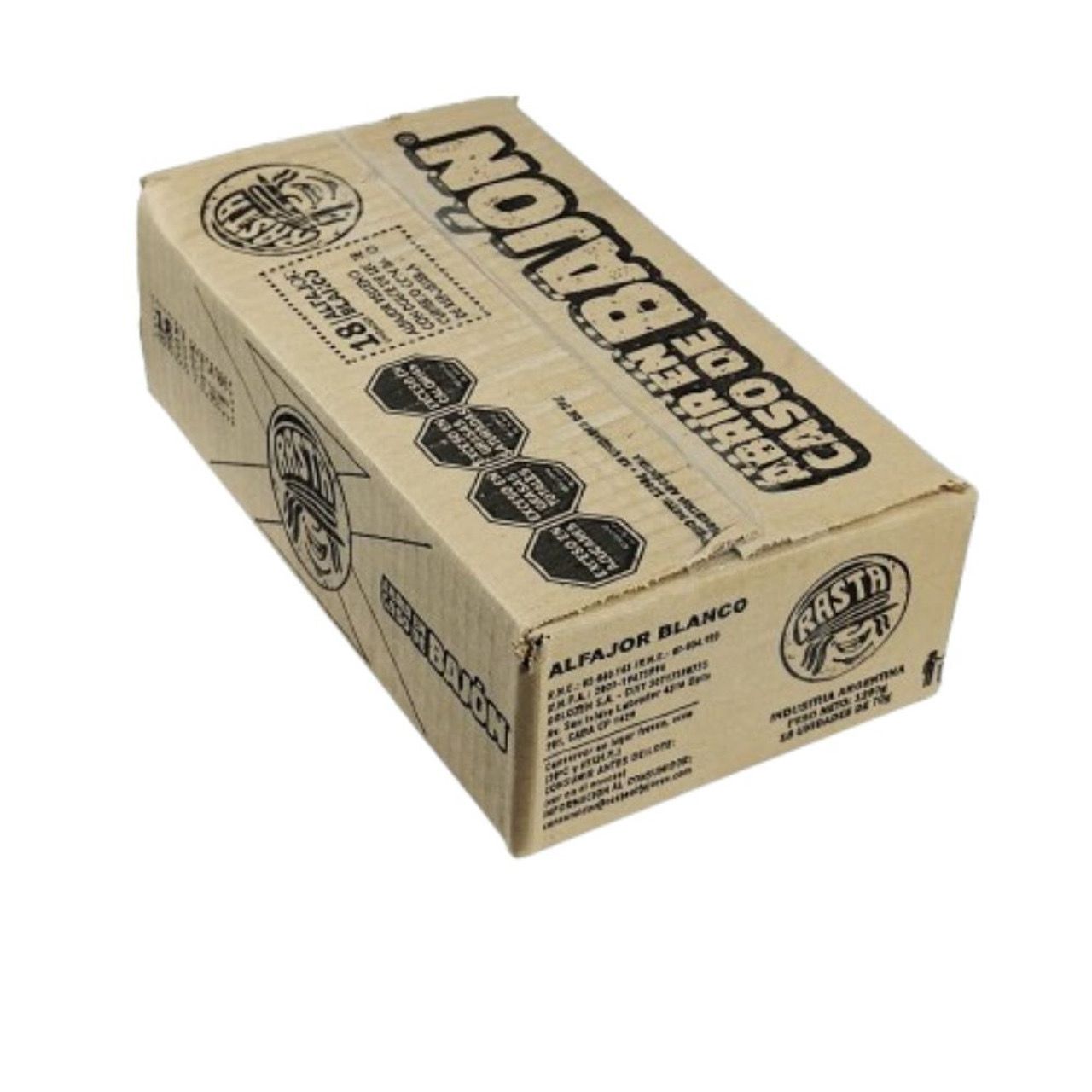 ALFAJOR RASTA CHOCOLATE BLANCO - BOX 18 UNIDADES