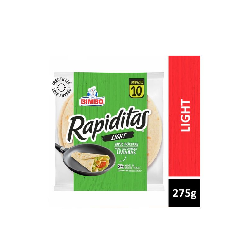 BIMBO RAPIDITAS TORTILLAS LIGHT - PACK 10U