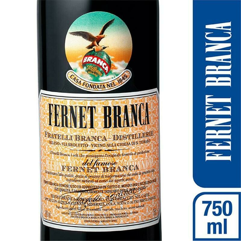 FERNET BRANCA 750ml - COMBO 6 BOTELLAS