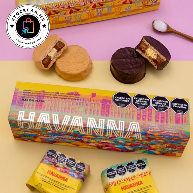ALFAJOR HAVANNA MAR DEL PLATA PLAYA GRANDE Y PLAYA BRISTOL BOX X 8U