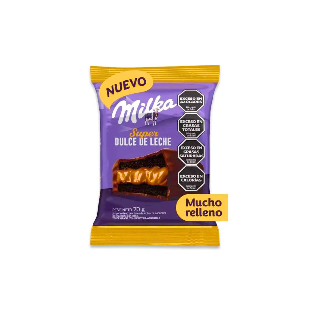 ALFAJOR MILKA SUPER DULCE DE LECHE 70 GR - PACK X 6U