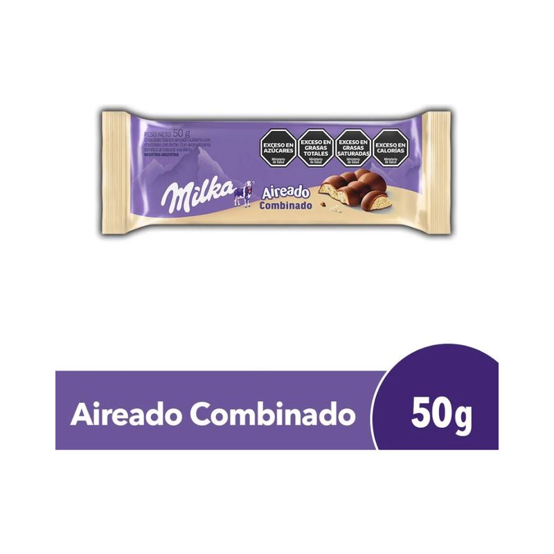 CHOCOLATE MILKA AIREADO COMBINADO 50 GR - PACK X 2U CHOCOLATE MILKA AIREADO COMBINADO 50 GR - PACK X 2U