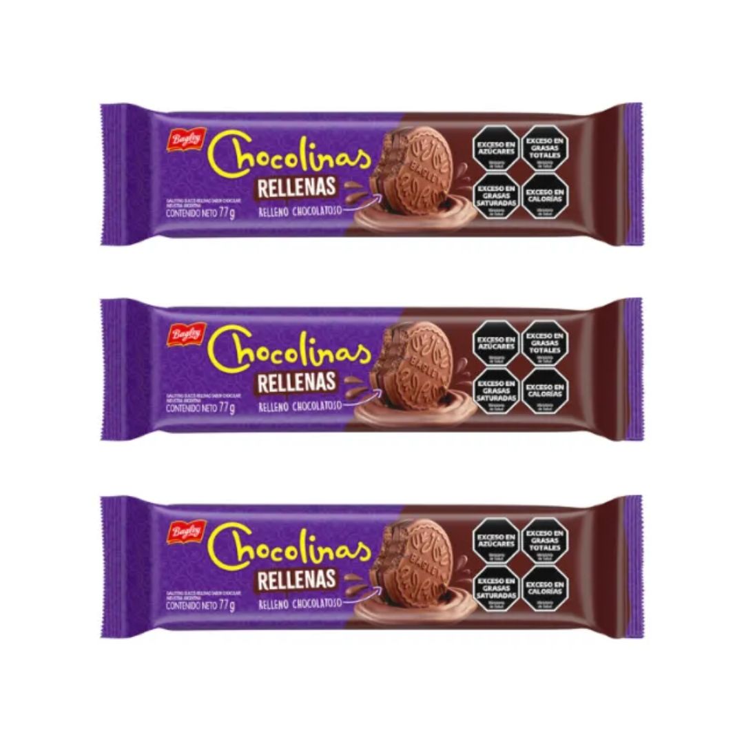 CHOCOLINAS RELLENAS - 77gr - PACK X 3U CHOCOLINAS RELLENAS - 77gr - PACK X 3U
