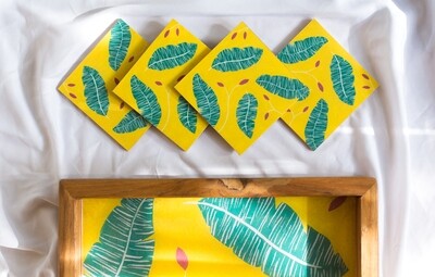 Large Banana Leaf Teak Tray
