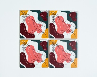 Leaf Blob Coaster Set