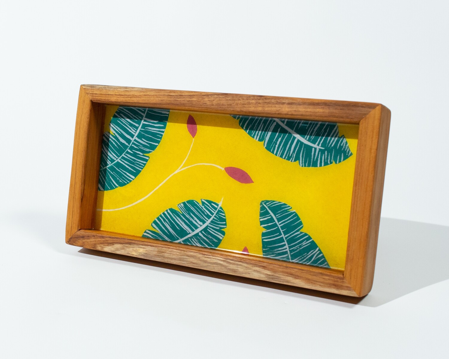 Small Banana Leaf Teak Tray