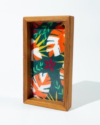 Small Monstera Teak Tray
