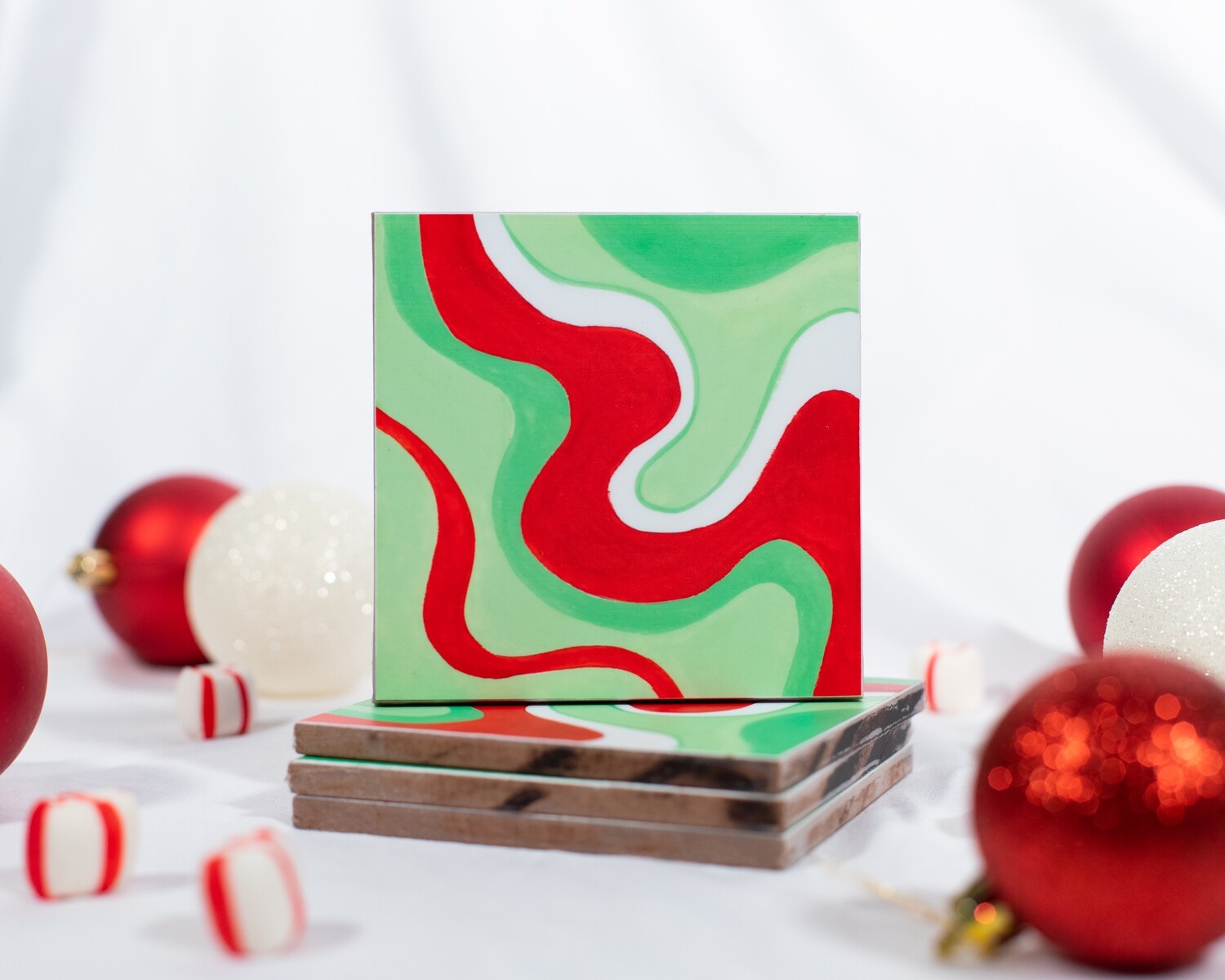 Minty Swirl Coaster Set
