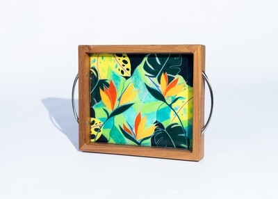Large Teak Tray with Handles