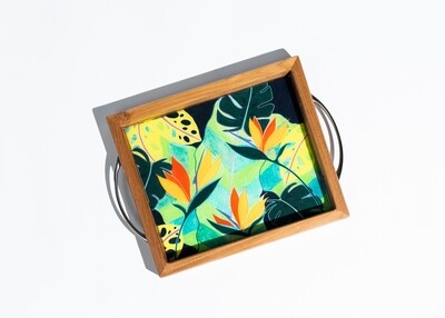 Large Teak Tray with Handles