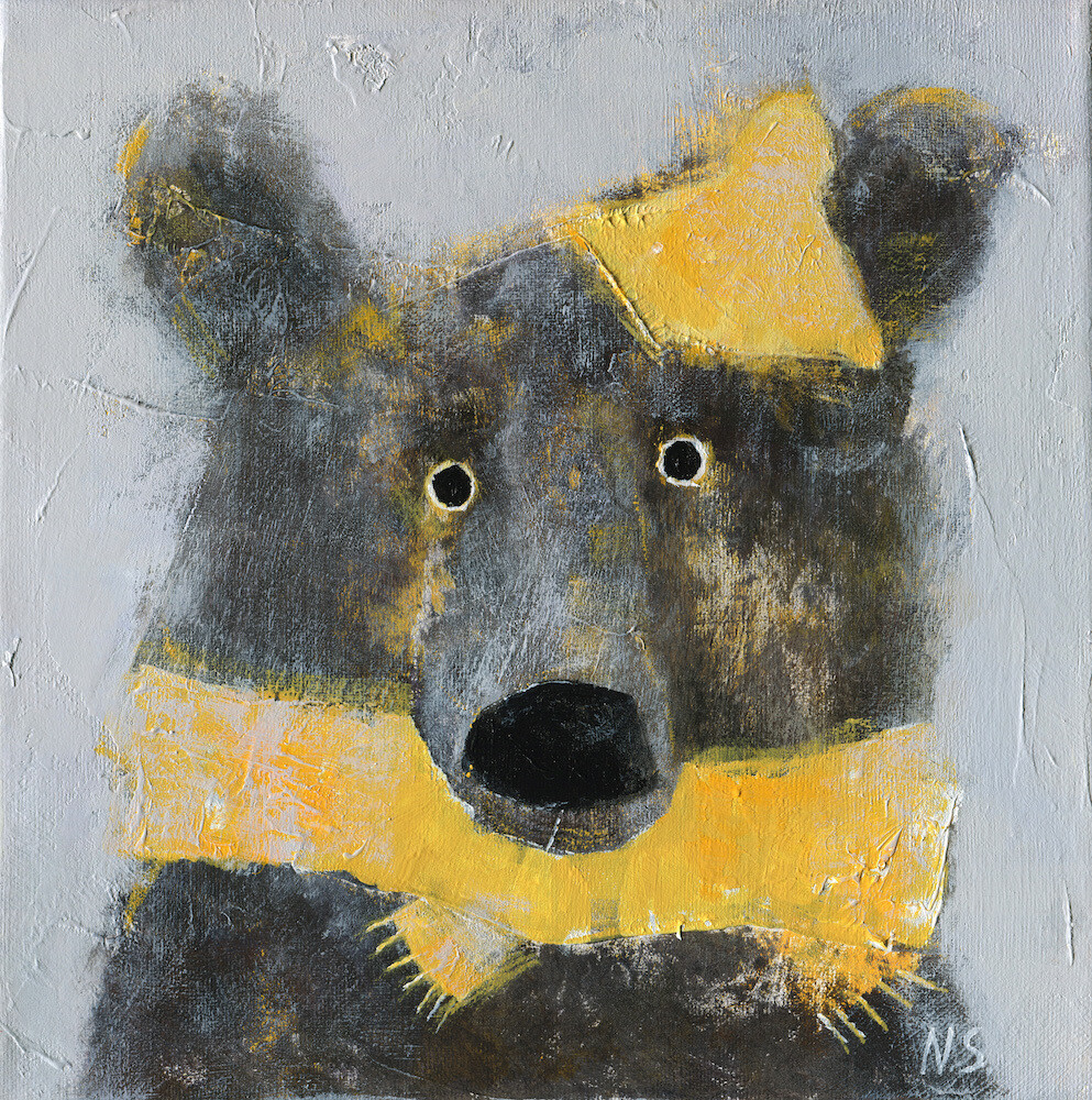 Bear in a Yellow Scarf – Original