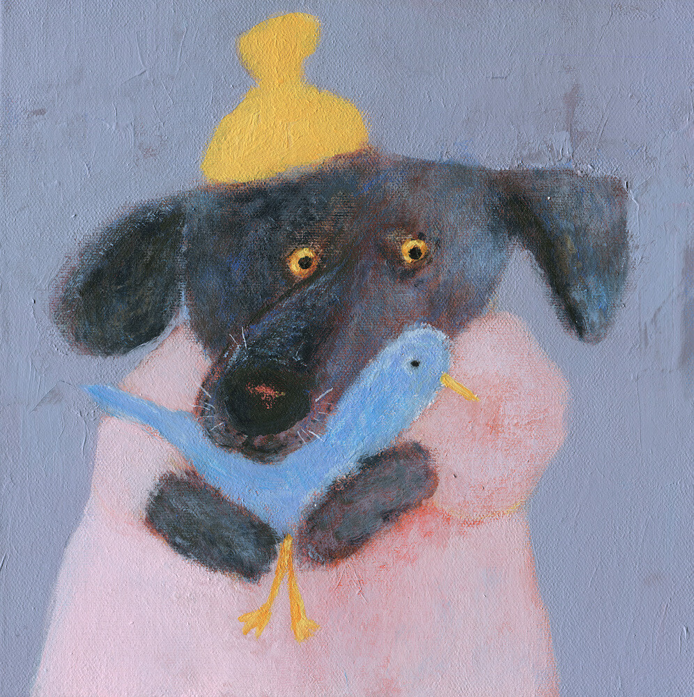 Dog in a Yellow Hat