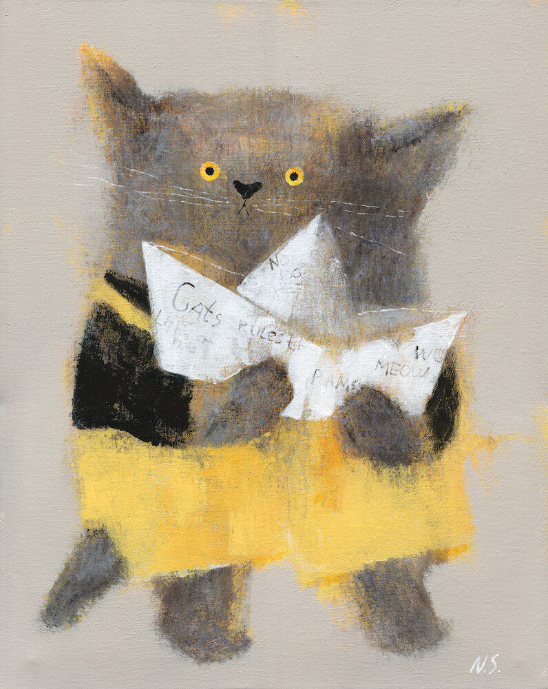 Cat with a Paper Boat